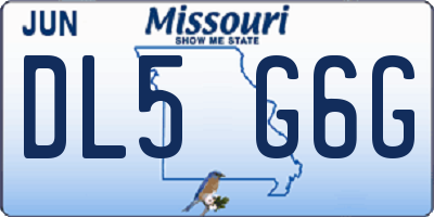MO license plate DL5G6G