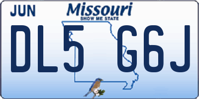 MO license plate DL5G6J