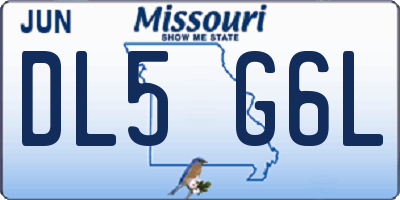 MO license plate DL5G6L