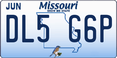 MO license plate DL5G6P