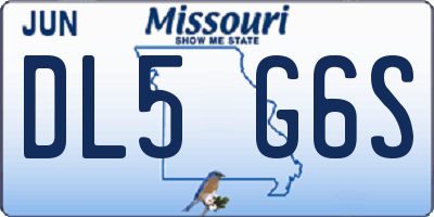MO license plate DL5G6S