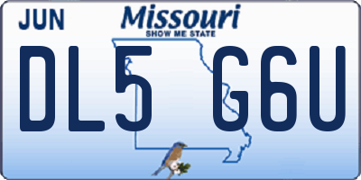 MO license plate DL5G6U