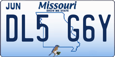 MO license plate DL5G6Y