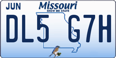 MO license plate DL5G7H