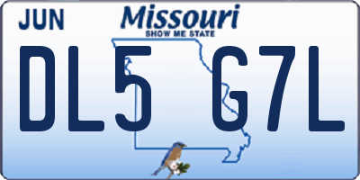 MO license plate DL5G7L