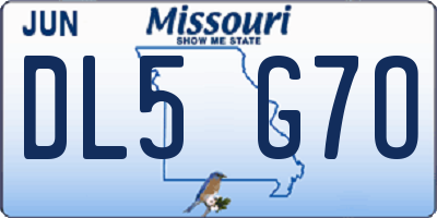 MO license plate DL5G7O