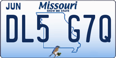 MO license plate DL5G7Q