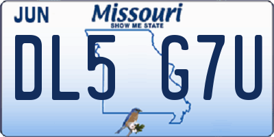 MO license plate DL5G7U
