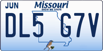 MO license plate DL5G7V