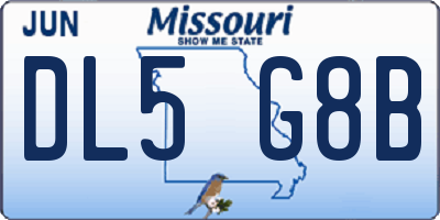 MO license plate DL5G8B