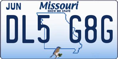 MO license plate DL5G8G