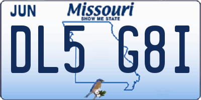 MO license plate DL5G8I