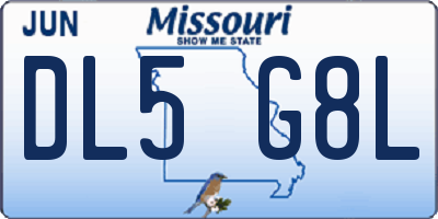 MO license plate DL5G8L