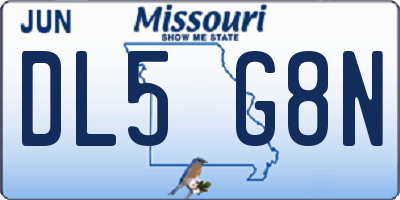 MO license plate DL5G8N