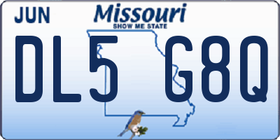 MO license plate DL5G8Q