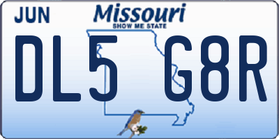 MO license plate DL5G8R