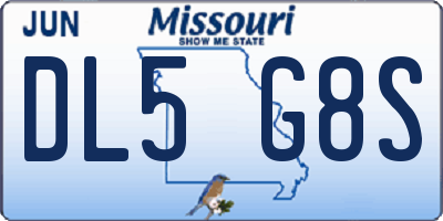 MO license plate DL5G8S