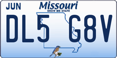 MO license plate DL5G8V