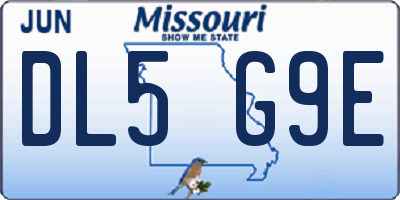 MO license plate DL5G9E
