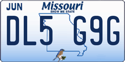 MO license plate DL5G9G