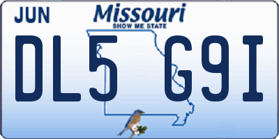 MO license plate DL5G9I