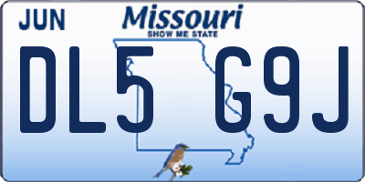 MO license plate DL5G9J