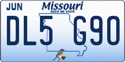 MO license plate DL5G9O