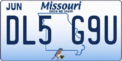 MO license plate DL5G9U