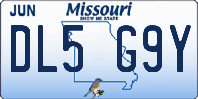 MO license plate DL5G9Y
