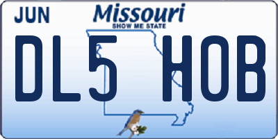 MO license plate DL5H0B