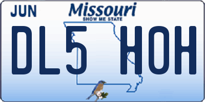 MO license plate DL5H0H