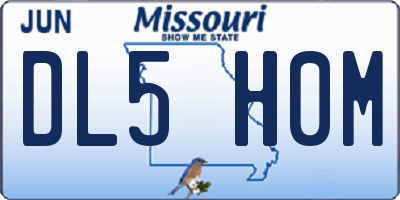 MO license plate DL5H0M