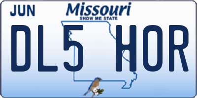 MO license plate DL5H0R