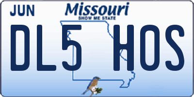 MO license plate DL5H0S