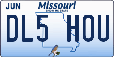 MO license plate DL5H0U