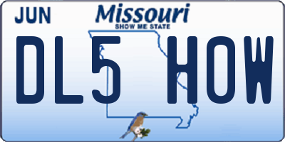 MO license plate DL5H0W