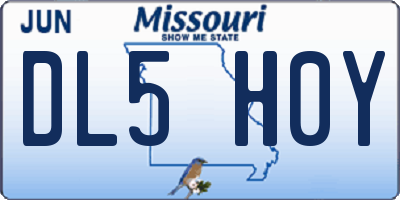 MO license plate DL5H0Y