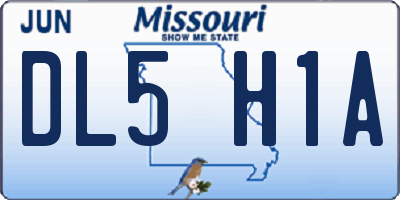 MO license plate DL5H1A