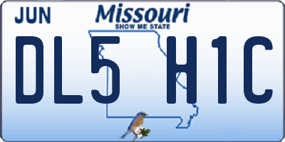 MO license plate DL5H1C