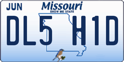 MO license plate DL5H1D