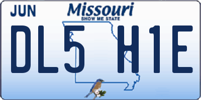 MO license plate DL5H1E