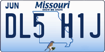 MO license plate DL5H1J
