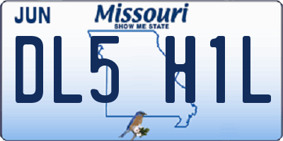 MO license plate DL5H1L