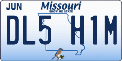 MO license plate DL5H1M