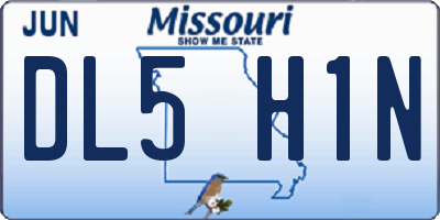 MO license plate DL5H1N