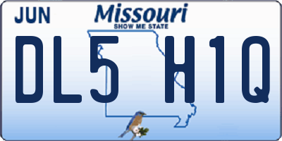 MO license plate DL5H1Q