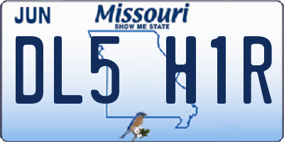 MO license plate DL5H1R