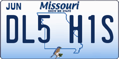 MO license plate DL5H1S