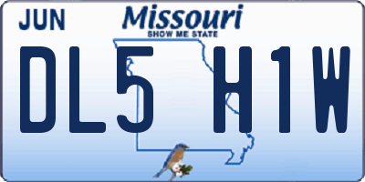 MO license plate DL5H1W