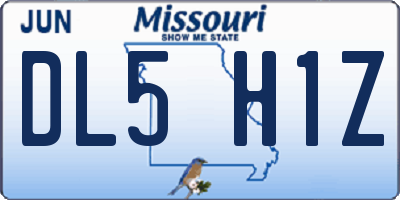 MO license plate DL5H1Z